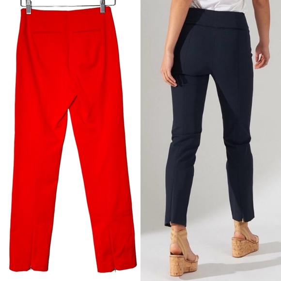 The Script Marcella Luxurious High Waisted Red Ankle Zipper Pants - Picture 2 of 11